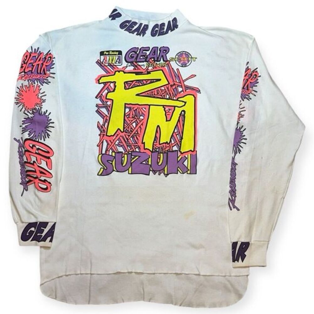 Vintage 90’s Gear Racewear Suzuki RM Long Sleeve‎ Motocross MX Shirt XL